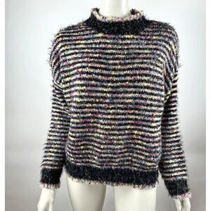 Anthropologie Raga Striped Sweater Women M EUC $140 Long Sleeve Stretch Pullover